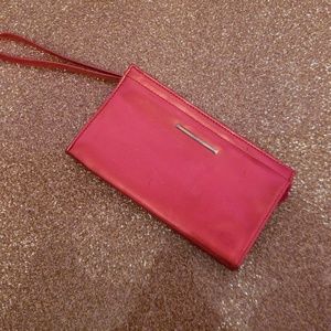 Clinique Red metallic Wristlet